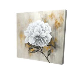 White peony - 12x12 Print on canvas