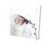 Butterfly on blue flowers - 16x16 Print on canvas