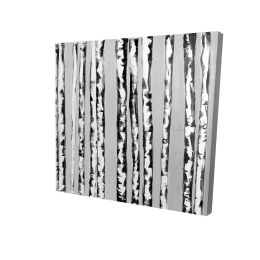 Birches black and white - 12x12 Print on canvas