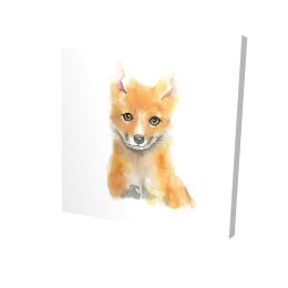 Watercolor baby fox - 08x08 Print on canvas