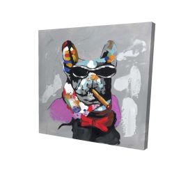 Abstract bulldog with cigar - 08x08 Print on canvas