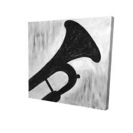 Silhouette of a trumpet - 08x08 Print on canvas