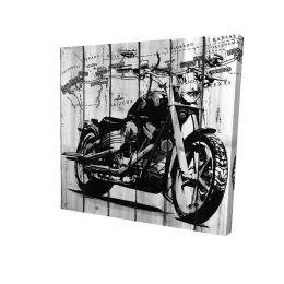 Motorcycle grey and black - 08x08 Print on canvas