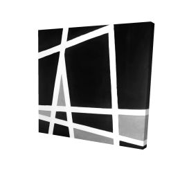 Black and white abstract shapes - 08x08 Print on canvas