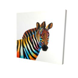 Colorful profile view of a zebra - 08x08 Print on canvas