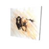 Bull running watercolor - 08x08 Print on canvas