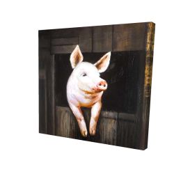 Smiling pig - 08x08 Print on canvas