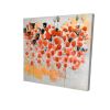 Abstract red dotted flowers field - 08x08 Print on canvas