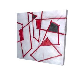 Red outlines shapes - 32x32 Print on canvas