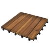 vidaXL Decking Tiles Vertical Pattern 11.8"x11.8" Acacia Set of 20