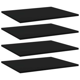 vidaXL Bookshelf Boards 4 pcs Black 23.6"x19.7"x0.6" Engineered Wood