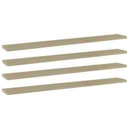 vidaXL Bookshelf Boards 4 pcs Sonoma Oak 31.5"x3.9"x0.6" Engineered Wood