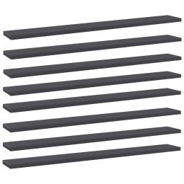 vidaXL Bookshelf Boards 8 pcs Gray 31.5"x3.9"x0.6" Engineered Wood