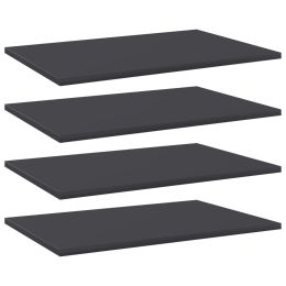 vidaXL Bookshelf Boards 4 pcs Gray 23.6"x15.7"x0.6" Engineered Wood