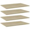 vidaXL Bookshelf Boards 4 pcs Sonoma Oak 23.6"x15.7"x0.6" Engineered Wood