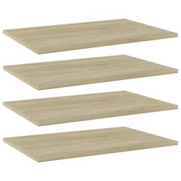 vidaXL Bookshelf Boards 4 pcs Sonoma Oak 23.6"x15.7"x0.6" Engineered Wood