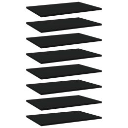 vidaXL Bookshelf Boards 8 pcs Black 23.6"x15.7"x0.6" Engineered Wood