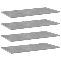 vidaXL Bookshelf Boards 4 pcs Concrete Gray 31.5"x15.7"x0.6" Engineered Wood