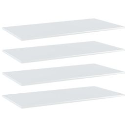 vidaXL Bookshelf Boards 4 pcs High Gloss White 31.5"x11.8"x0.6" Engineered Wood