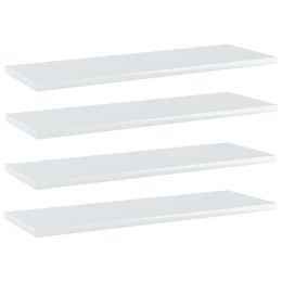 vidaXL Bookshelf Boards 4 pcs High Gloss White 23.6"x7.9"x0.6" Engineered Wood