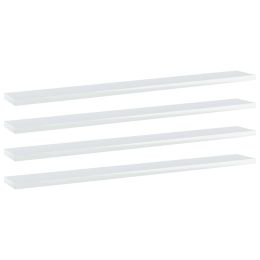 vidaXL Bookshelf Boards 4 pcs High Gloss White 31.5"x3.9"x0.6" Engineered Wood