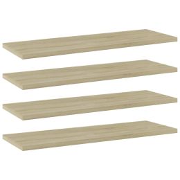 vidaXL Bookshelf Boards 4 pcs Sonoma Oak 23.6"x7.9"x0.6" Engineered Wood