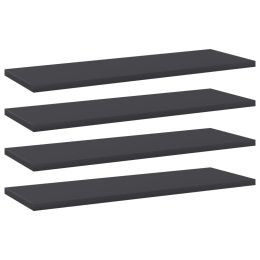 vidaXL Bookshelf Boards 4 pcs Gray 23.6"x7.9"x0.6" Engineered Wood