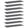 vidaXL Bookshelf Boards 8 pcs High Gloss Gray 23.6"x7.9"x0.6" Engineered Wood