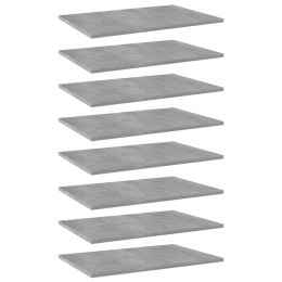 vidaXL Bookshelf Boards 8 pcs Concrete Gray 23.6"x15.7"x0.6" Engineered Wood