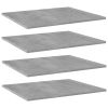 vidaXL Bookshelf Boards 4 pcs Concrete Gray 23.6"x19.7"x0.6" Engineered Wood