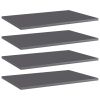 vidaXL Bookshelf Boards 4 pcs High Gloss Gray 23.6"x15.7"x0.6" Engineered Wood