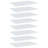 vidaXL Bookshelf Boards 8 pcs High Gloss White 23.6"x15.7"x0.6" Engineered Wood