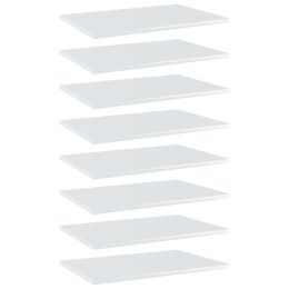 vidaXL Bookshelf Boards 8 pcs High Gloss White 23.6"x15.7"x0.6" Engineered Wood