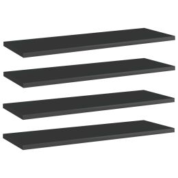 vidaXL Bookshelf Boards 4 pcs High Gloss Black 23.6"x7.9"x0.6" Engineered Wood