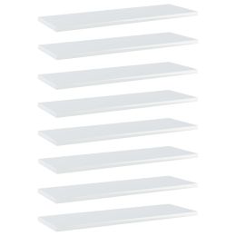 vidaXL Bookshelf Boards 8 pcs High Gloss White 23.6"x7.9"x0.6" Engineered Wood