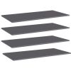 vidaXL Bookshelf Boards 4 pcs High Gloss Gray 31.5"x11.8"x0.6" Engineered Wood