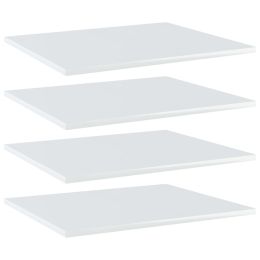 vidaXL Bookshelf Boards 4 pcs High Gloss White 23.6"x19.7"x0.6" Engineered Wood