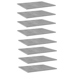 vidaXL Bookshelf Boards 8 pcs Concrete Gray 23.6"x19.7"x0.6" Engineered Wood