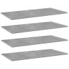 vidaXL Bookshelf Boards 4 pcs Concrete Gray 31.5"x7.9"x0.6" Engineered Wood