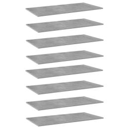 vidaXL Bookshelf Boards 8 pcs Concrete Gray 31.5"x7.9"x0.6" Engineered Wood