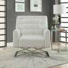 Rafael Accent Chair in White PU & Stainless Steel