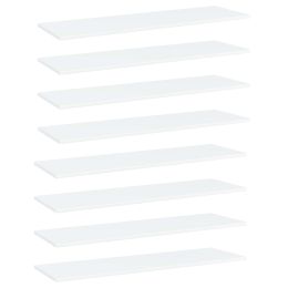 vidaXL Bookshelf Boards 8 pcs White 39.4"x11.8"x0.6" Engineered Wood