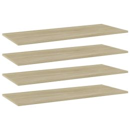 vidaXL Bookshelf Boards 4 pcs Sonoma Oak 39.4"x15.7"x0.6" Engineered Wood