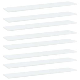 vidaXL Bookshelf Boards 8 pcs White 39.4"x7.9"x0.6" Engineered Wood