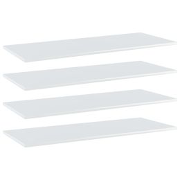 vidaXL Bookshelf Boards 4 pcs High Gloss White 39.4"x15.7"x0.6" Engineered Wood