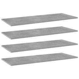 vidaXL Bookshelf Boards 4 pcs Concrete Gray 39.4"x15.7"x0.6" Engineered Wood