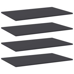 vidaXL Bookshelf Boards 4 pcs Gray 31.5"x19.7"x0.6" Engineered Wood