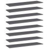 vidaXL Bookshelf Boards 8 pcs High Gloss Gray 39.4"x11.8"x0.6" Engineered Wood