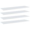 vidaXL Bookshelf Boards 4 pcs High Gloss White 39.4"x11.8"x0.6" Engineered Wood