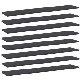 vidaXL Bookshelf Boards 8 pcs Gray 39.4"x7.9"x0.6" Engineered Wood